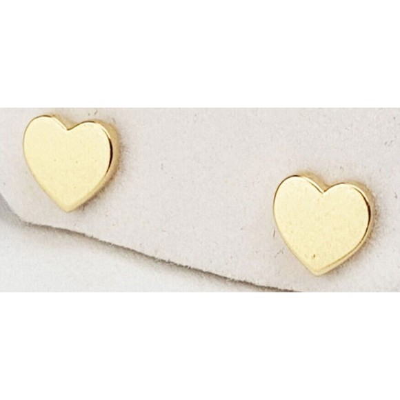 Real 14K Yellow-Rose Gold Mini Heart Stud Earringst Stud Earrings